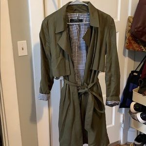 Light weight canvas trench with lining